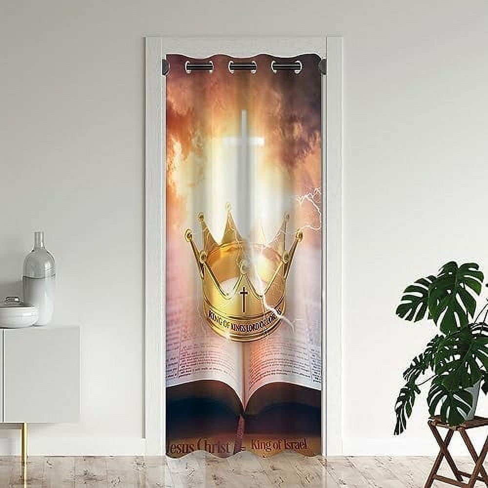 Bible Door Curtains for Doorways Christ Christian Cross Easter Jesus