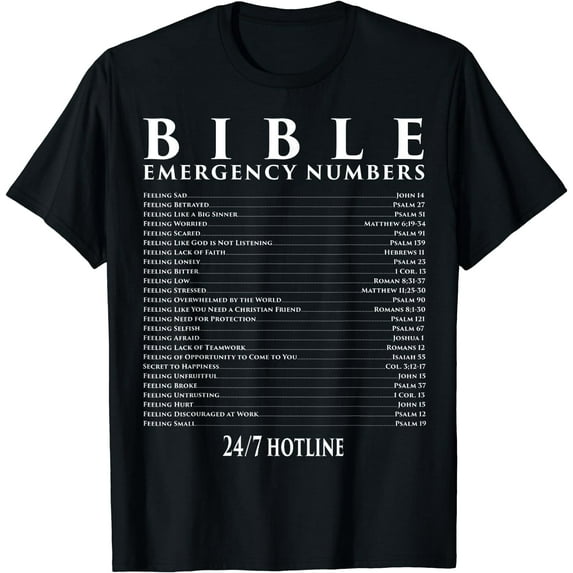 Bible Emergency Hotline Numbers - Cool Christian T-Shirts T-Shirt
