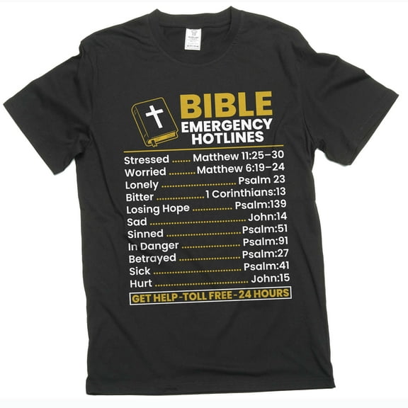 Bible Emergency Hotlines T-shirt bible verse Christian Jesus Christ motivational god tee shirt