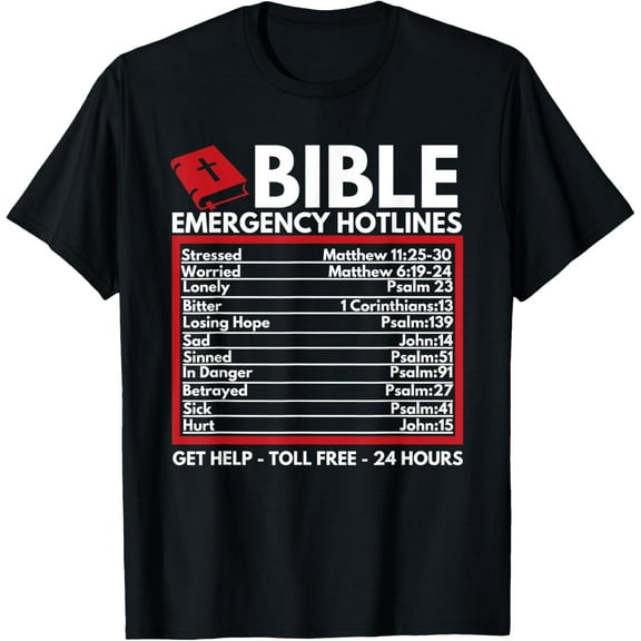 Bible Emergency Numbers - Funny Christian Bible & Jesus T-ShirtMen's and women's short-sleeved pure cotton shirts