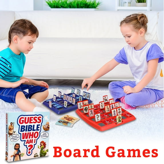 Bible Guess Who Game for Adult & Teens,Interactive Bible Board Games with 24 Character Cards,Bible Trivia for Sunday School and Family Faith Learning