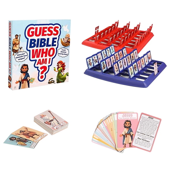 XUNXUNRA Bible Guess Who Card Game 24 Biblical Characters, Portable 2-Player