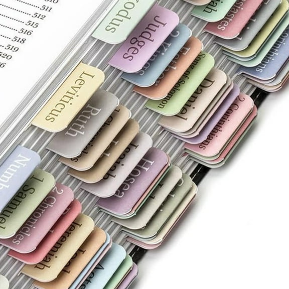 Bible Guidance Tabs with Book Tabs & Blank Customizable Tabs – 7.87 x 5.5 inches, Easy Apply & Removable, Bible Navigation Aid for Efficient Study, Personalize Favorite Verses, No Residue