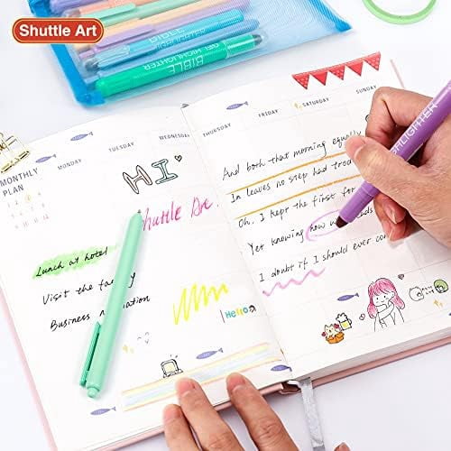 Bible Highlighters and Pens, 22 Pack Journaling Kit, 12 Colors Gel Highlighters and 10 Colors Ballpoint Pens with a storage bag, Bible Markers No Bleed Through by Tekola