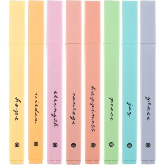 Bible Highlighters with Soft Chisel Tip, 8 Pack Assorted Colors Pens No Bd, Quick Dry Set, Cute Aesthetic Markers, Bible Study Journaling Supplies and Accessories (Pastel)