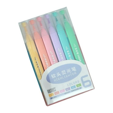 Bible Highlighters with Soft Headed , 6 Pack Assorted Colors Pens No Bleed, Quick Dry, Cute Aesthetic Markers, Bible Study Journaling Supplies and Accessories