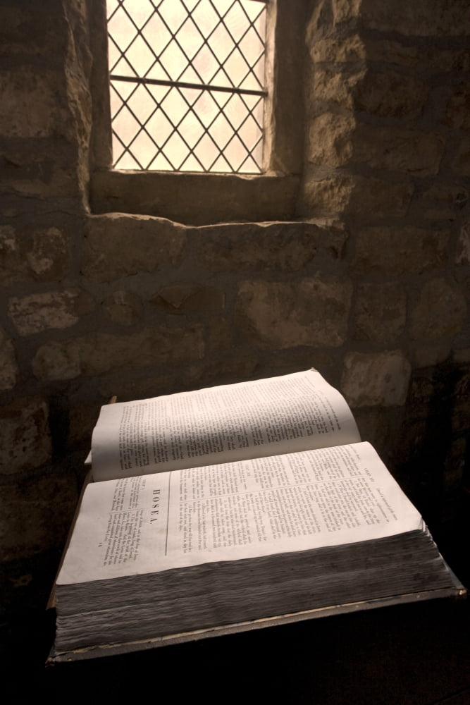 Bible In A Church Rosedale North Yorkshire England Canvas Art - John Short Design Pics (12 x 18)