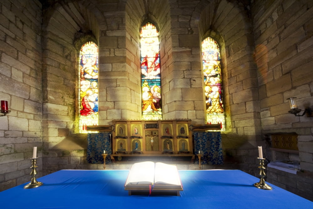 Bible In Church Canvas Art - John Short Design Pics (34 x 22)