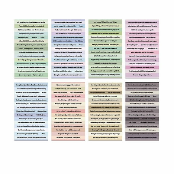 Bible Inspirational Paper Stickers,8Pcs Multi-color Scripture Decal,Handbook Envelope Decor Sticker,Spiritual Phrase Adhesive Label,DIY Scrapbook Decorative Sticker