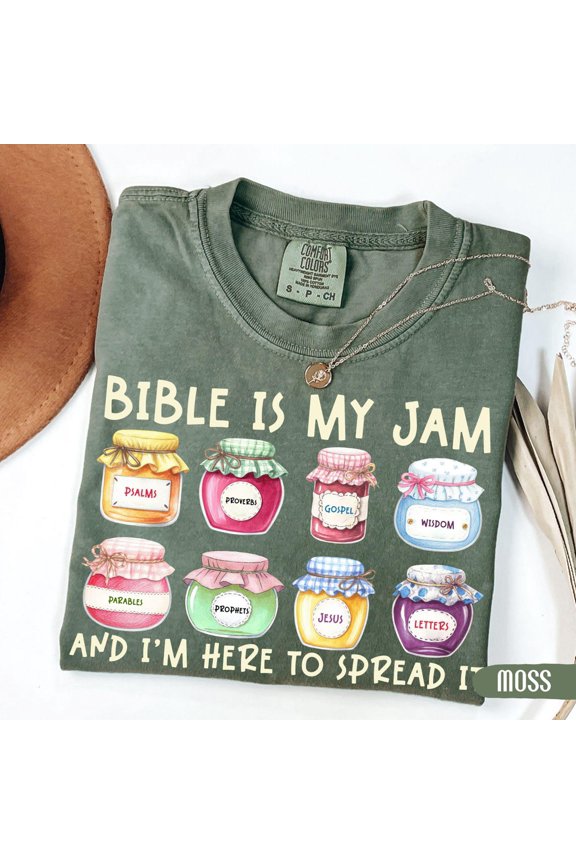 Bible Is My Jam Christian Faith-Based Gospel Jesus Proverbs Scripture Lover Top T-Shirt