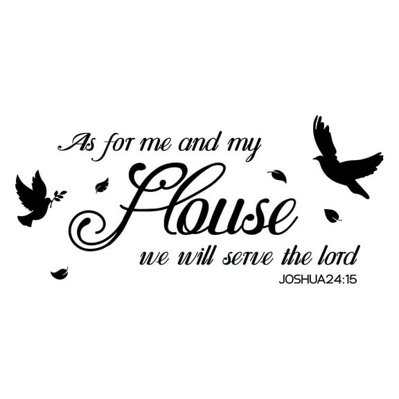 Bible Letter Wall Decals Family Wall Stickers As for Me and My House We Will Serve The Lord Sticker Black Wallpaper Decoration