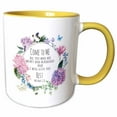 thumbnail image 1 of 3drose, Bible Matthew 11 Come to Me Give You Rest, 11oz Two-tone Yellow Mug, 1 of 6
