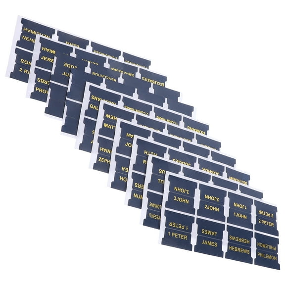 Dark Blue PU Bible Index Tabs for DIY Use, Ideal for Students and Readers, 1 Set