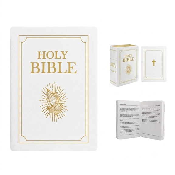 Bible Pillow Book Plush That Opens, Holy Bible Pillow Soft Prayer Pillow, Christian Book Pillow Decorative Throw Cushion, Bible Gifts for Women Girls Kids, Religious Home Bedroom Church Decor