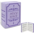 thumbnail image 1 of Bible Pillow Book Plush That Opens Christian Holy Bible Stuff Religious Party Favors Gifts for Kids for Christening Easter (Purple), 1 of 13