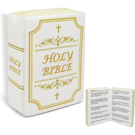 Bible Pillow Book Plush That Opens Christian Holy Bible Stuff Religious Party Favors Gifts for Kids for Christening Easter