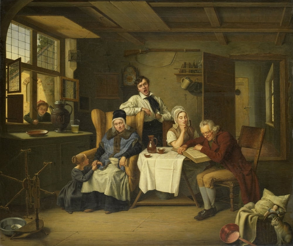 Bible Reading Canvas Art - (36 x 24)