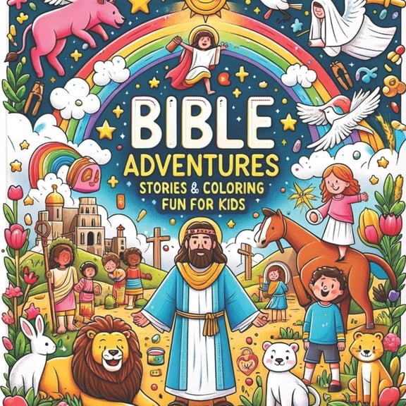 Bible Stories Christian Coloring Book: 40 Illustrated Bible Stories for Kids - 40 Corresponding Coloring Pages, (Paperback)