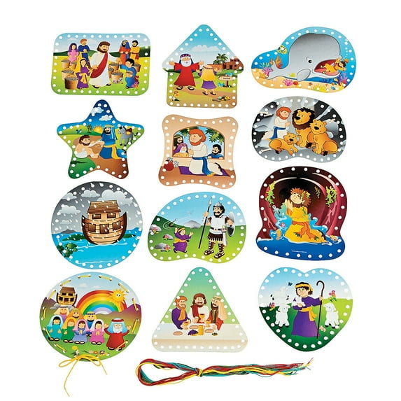 Bible Story Lacing Cards - Educational - 24 Pieces