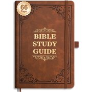 Bible Study Guide, 66-Page Bible Journal, PU Leather Hardcover, 5.7" x 8.3"