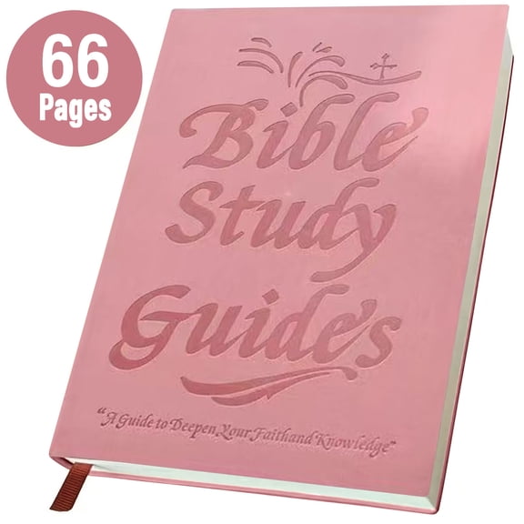 Bible Study Guide & Devotional Journal - Christian Workbook with Scripture Summaries & Daily Reflections, PU Leather Cover, Beginner-Friendly Spiritual Growth Notebook