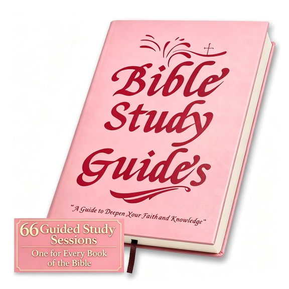 Bible Study Guides 66 Pages & Devotional Journal - Daily Scripture Notebook with Guided Prompts - Bible Study Guide for Women - PU Leather Cover
