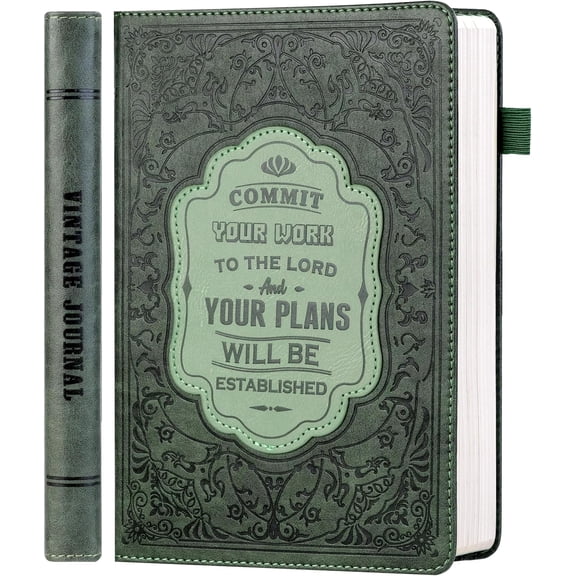 Bible Study Journal Notebook for Women 256 Pages Church Notes Journal Journaling Notebooks A5 Sermon Notes Notebook Christian Journals for Writing Diary Note Taking, Green