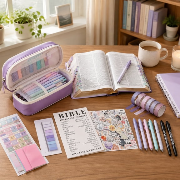 Bible Study Journaling Kit with Prayer Journal, Bible Tabs and Highlighters, Scripture Study Supplies, Christian Gift for Women
