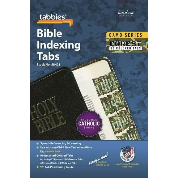 Bible Tab-Camo Series-Forest-Old & New Testament W/Catholic Books