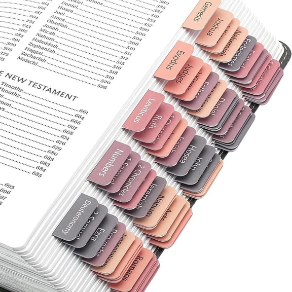 Bible Tabs Pink Reposition Large Print Stickers Easy to Read and Apply Bible Journaling Tabs Bible Index Tabs for DIY Making