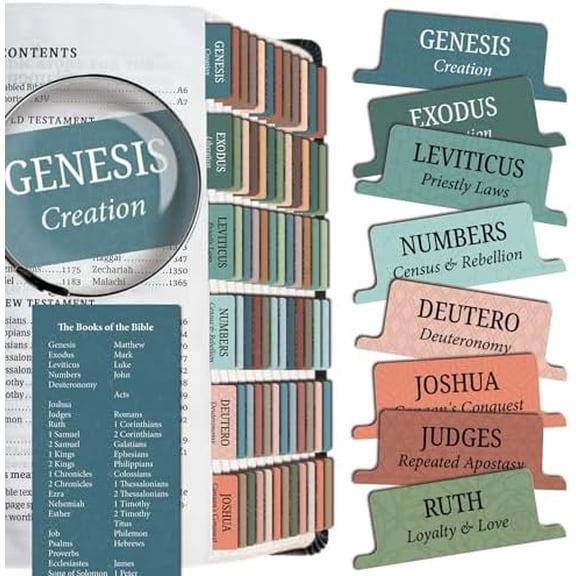 Bible Tabs Premium Tear Resistant Bible Tabs – Easy to Apply, Laminated for Durability – Old & New Testament – Perfect for All Bibles - Bible Tabs for Women and Men (Boho)