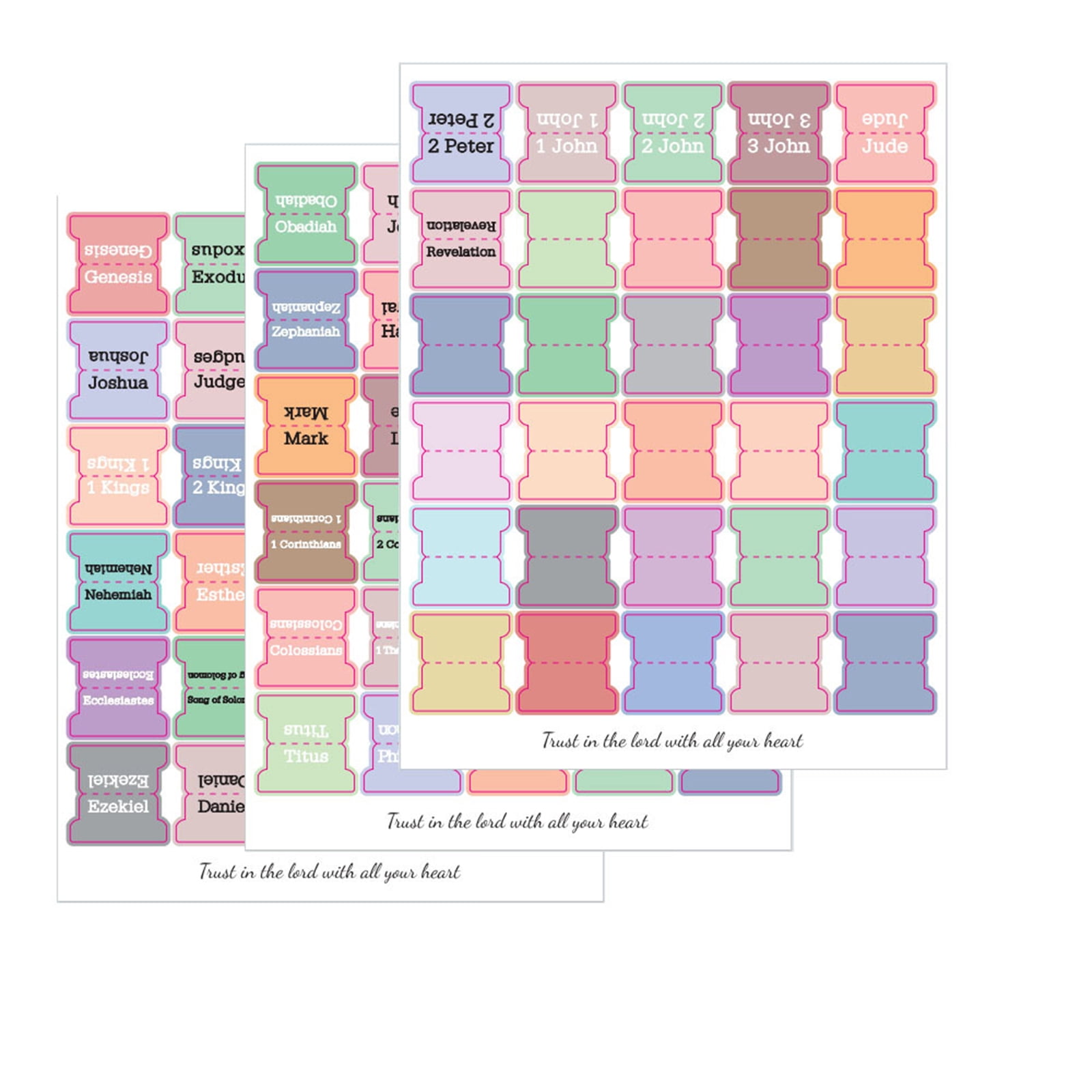 Bible Tabs with Unique Stickers, Bible Tabs for Women, Laminated Bible ...