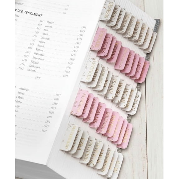 Bible Tabs for Women & Men, Laminated Bible Tabs for Study Bible, Large Print Bible Tabs for Easy Navigation, Bible Index Tabs, 66 Tabs Old & New Testament, Extra 9 Blank Tabs - Sketch Floral