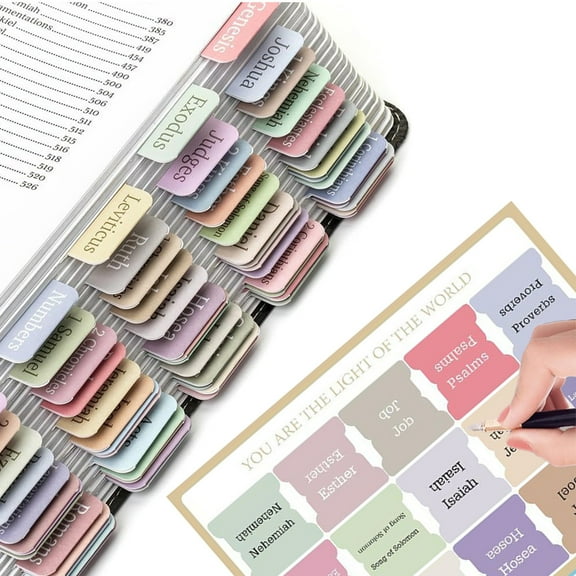 Bible Tabs for Easy Navigation, Usavan Colorful Bible Book Tabs Blank Tabs, High-Quality Paper Bible Index Tabs for Study Organization Verse Marking