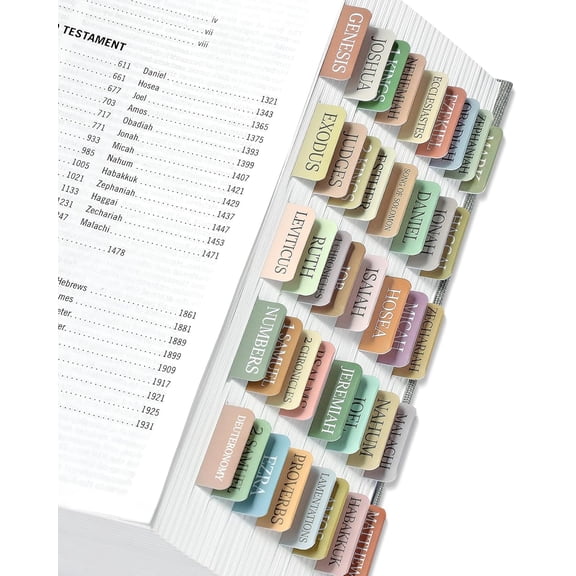Bible Tabs for Women & Men, Bible Tabs for Study Bible, Large Print Neutral Bible Tabs for Easy Navigation, Boho Theme, Bible Index Tabs