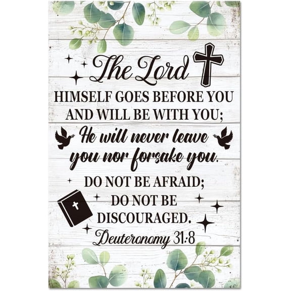 Bible Text Metal Tin Sign 8x12in Vintage Easter Words Tin Painting Tin Signs Retro Religion Wall Poster Plaque for Home Church Office Prayer Room Spaces Easter Celebrations