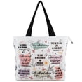 thumbnail image 1 of Bible Tote Bag - Inspirational Scripture Design, Reusable Canvas Tote for Women, Christian Gifts for Women Faith, Large Zippered Grocery Bag with Pocket for Shopping, Work, or Everyday Use, 1 of 7
