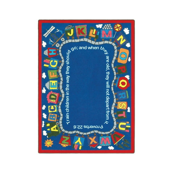 Bible Train 7'8" x 10'9" Area Rug In Color Multi
