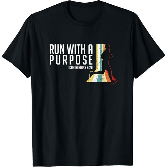 Bible Verse 1 Corinthians 9 26 Running Fitness T-Shirt men and women can wear, black, white, gifts