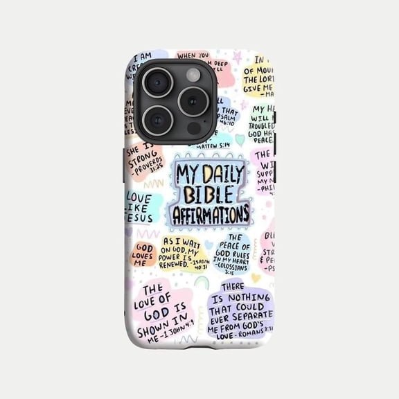 Bible Verse Affirmations Faith Scripture Inspirational Tough Protective Phone Case for iPhone 11 12 13 14 15 16 17 Pro Max