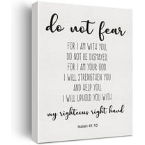 Bible Verse Art Wall Decor Isaiah 41:10 Do Not Fear Scripture Canvas Painting Prints for Home Dining Room Living Room Wall Decor Framed Artwork Christian Gifts(12x15 Inch)