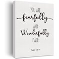 thumbnail image 1 of Bible Verse Art Wall Decor Psalm 139:14 You are Fearfully and Wonderfully Made Scripture Canvas Painting Prints for Home Bedroom Nursery Decor Framed Artwork Christian Gifts(12x15 Inch), 1 of 5