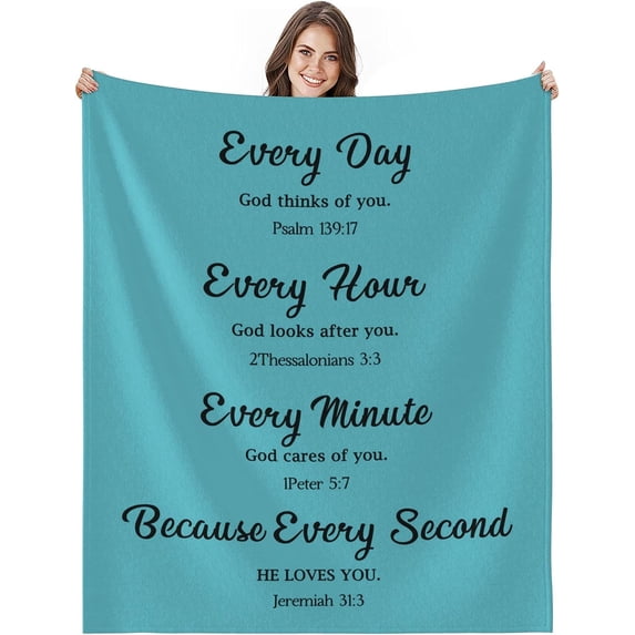 Bible Verse Blanket with Inspirational Thoughts and Prayers, Religious Gifts Throw Blanket, for Women, Soft Lightweight Healing Throw Blanket Christian Gifts for Women Men 60x80in