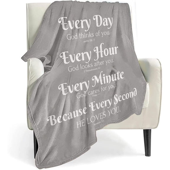 Bible Verse Blanket with Inspirational Thoughts and Prayers- Religious Throw Blanket Soft Lightweight Cozy Plush Warm Blankets for Women Men Gift 40"X 50"