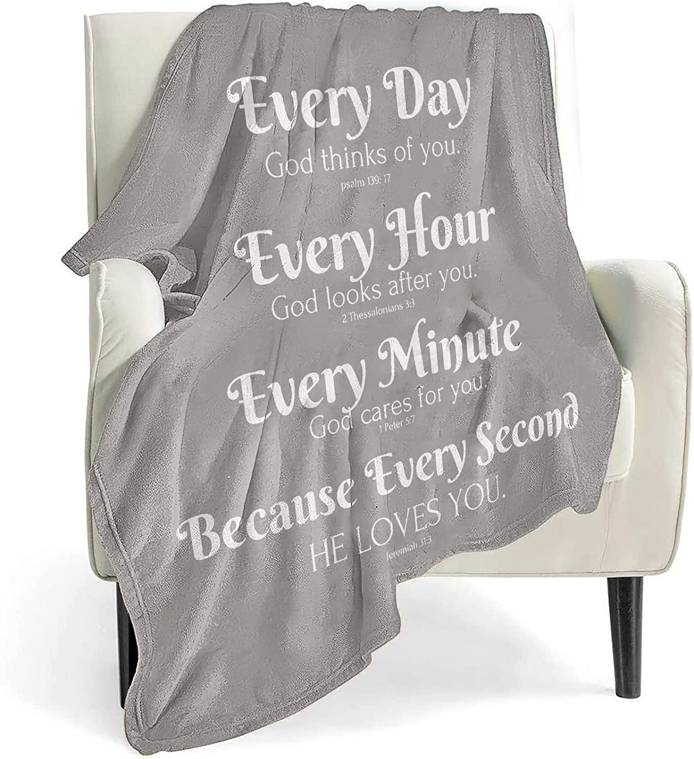 Bible Verse Blanket with Inspirational Thoughts and Prayers Religious