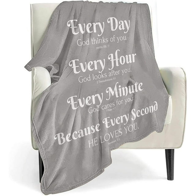 Bible Verse Blanket with Inspirational Thoughts and Prayers Religious