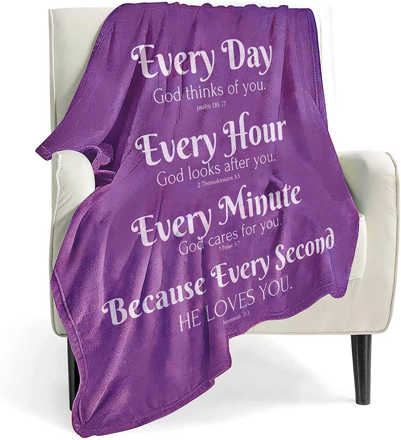 Bible Verse Blanket with Inspirational Thoughts and Prayers Religious Throw Blanket Soft