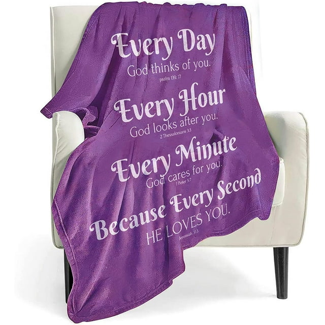 Bible Verse Blanket with Inspirational Thoughts and Prayers Religious