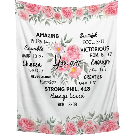 Bible Verse Blanket - Prayer Blankets and Throws with Scriptures - Christian Religious Gifts - Inspirational Thoughts and Religious Throw Blanket - 40"x50" Healing Blanket Gifts for Women Mom