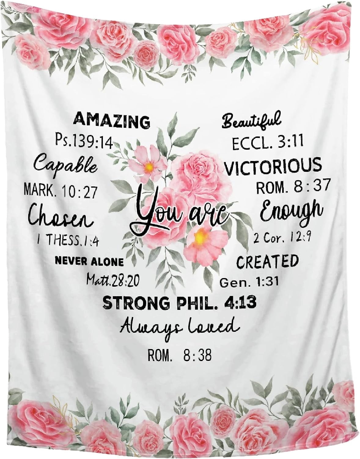 Bible Verse Blanket - Prayer Blankets and Throws with Scriptures - Christian Religious Gifts - Inspirational Thoughts and Religious Throw Blanket - 50"x60" Healing Blanket Gifts for Women Mom